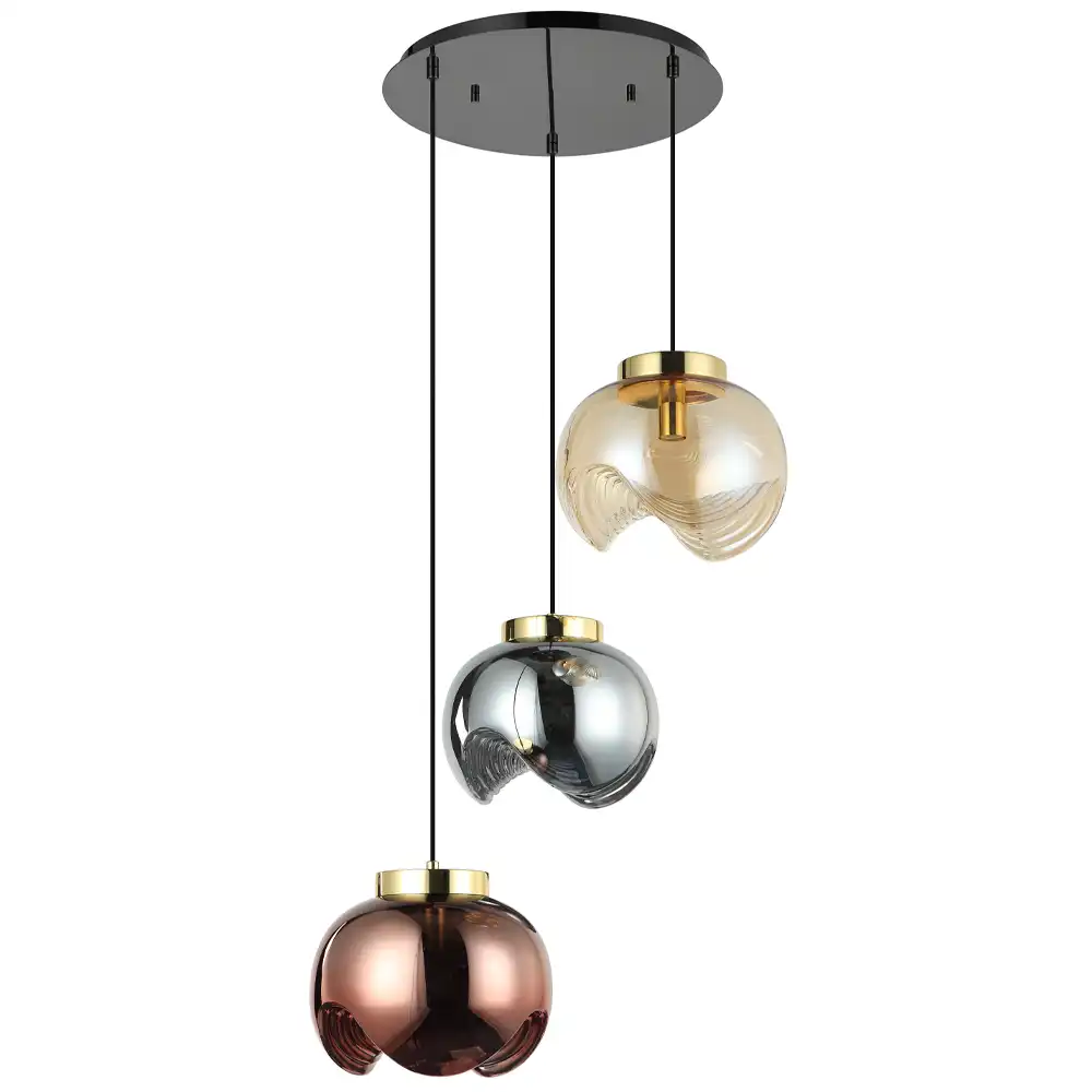 Nebula Cascade 3-Light Sculptural Glass Pendant Nebula Cascade 3-Light Sculptural Glass Pendant