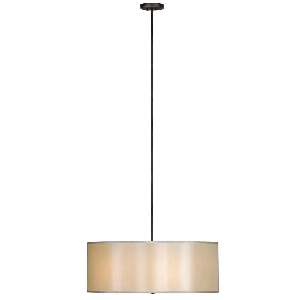 3-Light Matte Black Pendant Light with Fabric Drum Shades & Stalinite Diffuser 5 3-Light Matte Black Pendant Light with Fabric Drum Shades & Stalinite Diffuser 5