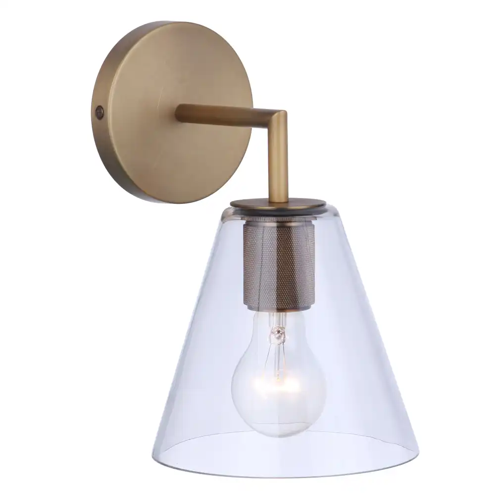 Artisan Brass & Clear Glass 1-Light Sconce Artisan Brass & Clear Glass 1-Light Sconce