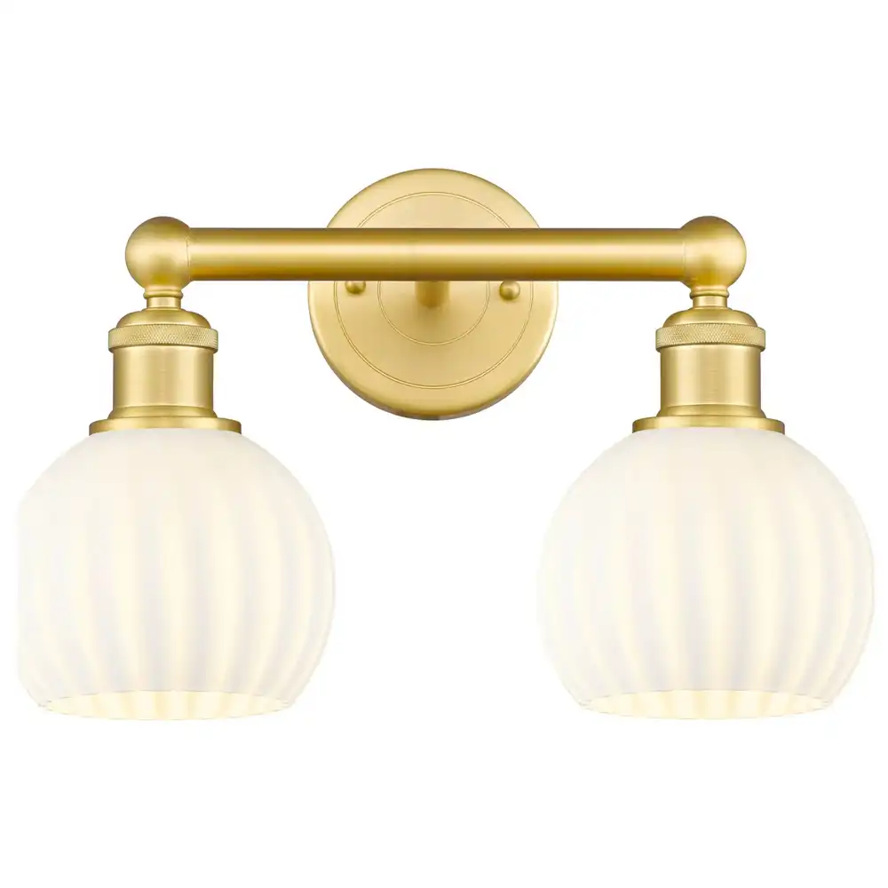 Heritage Flute Brass & Ribbed Opal Glass Vanity Light Heritage Flute Brass & Ribbed Opal Glass Vanity Light