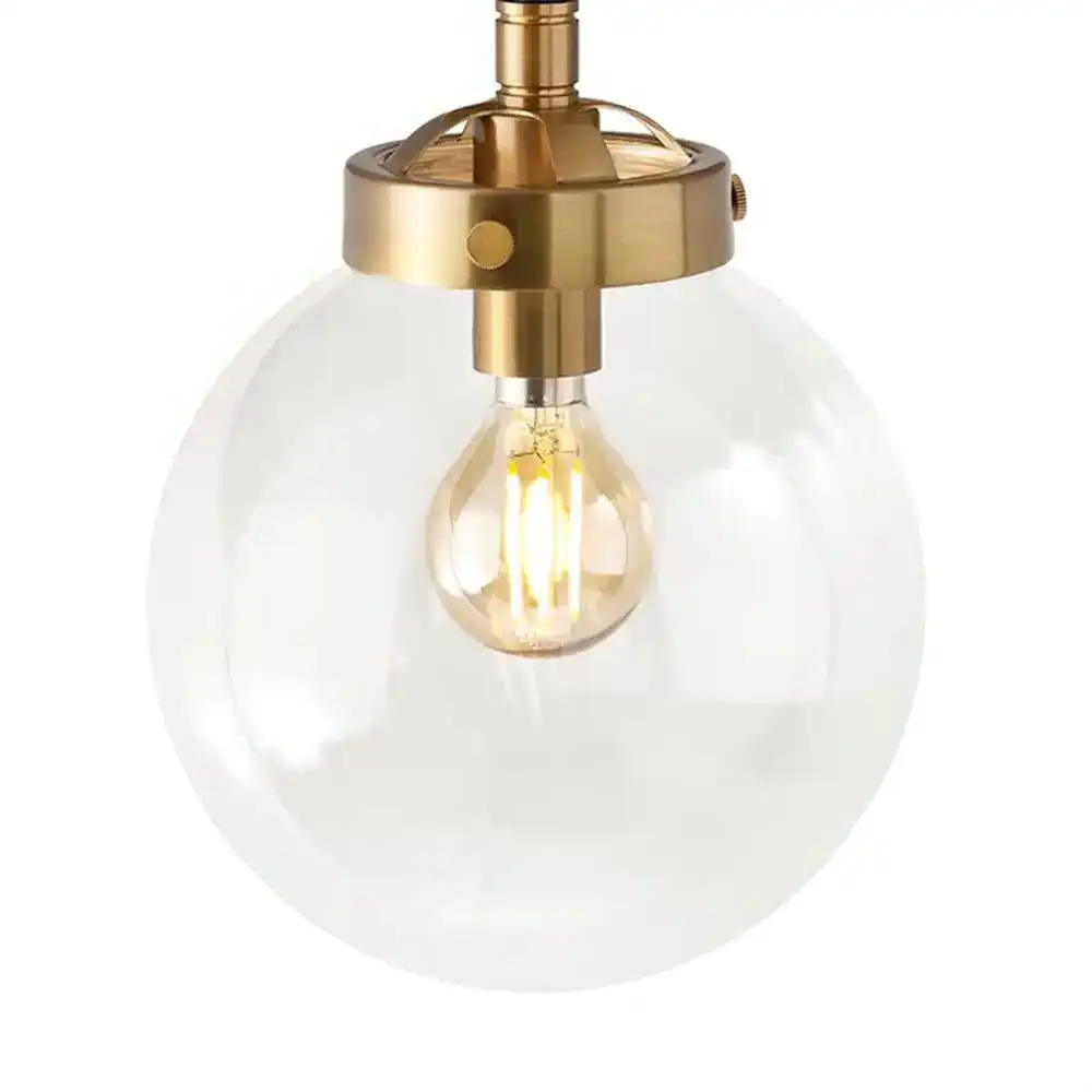Industrial Chic Orb Two-Tone Brass & Black Wall Sconce with Clear Glass 3 Industrial Chic Orb Two-Tone Brass & Black Wall Sconce with Clear Glass 3