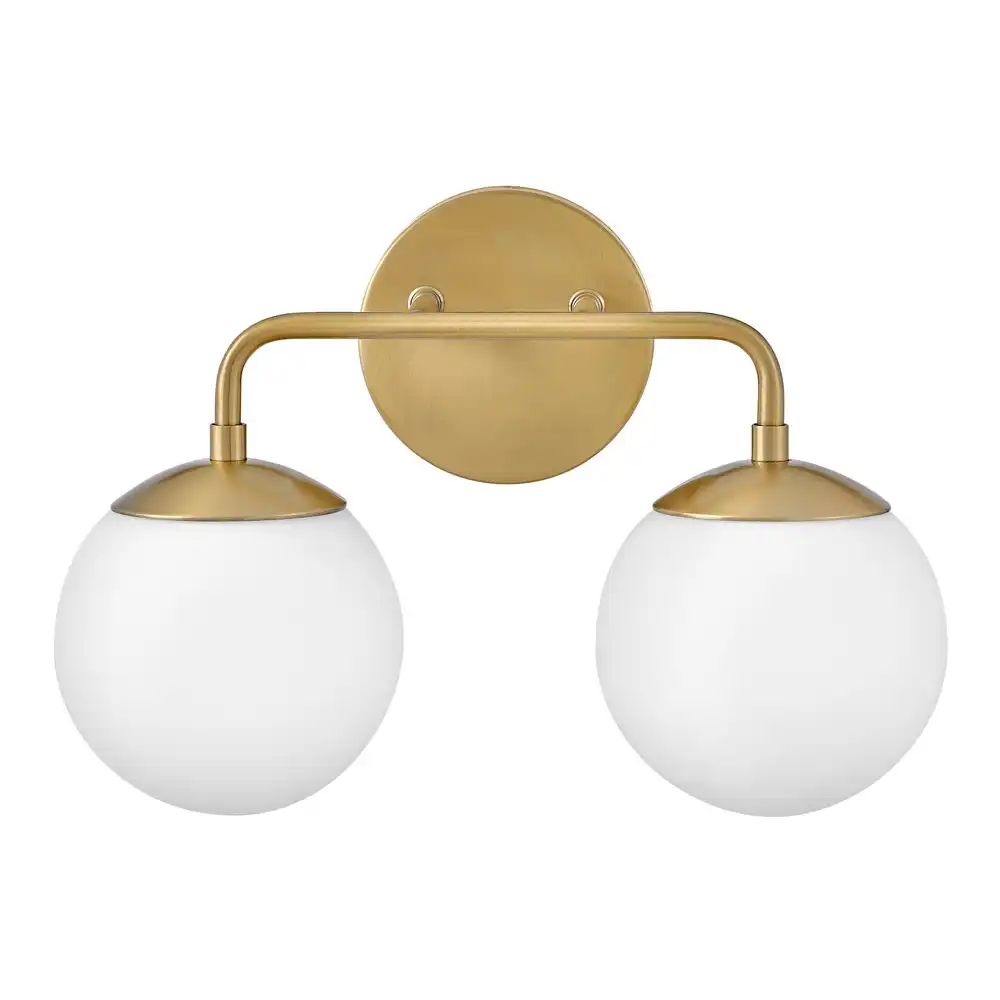Mid-Century Modern Duo Brass & Opal Glass Wall Sconce Mid-Century Modern Duo Brass & Opal Glass Wall Sconce