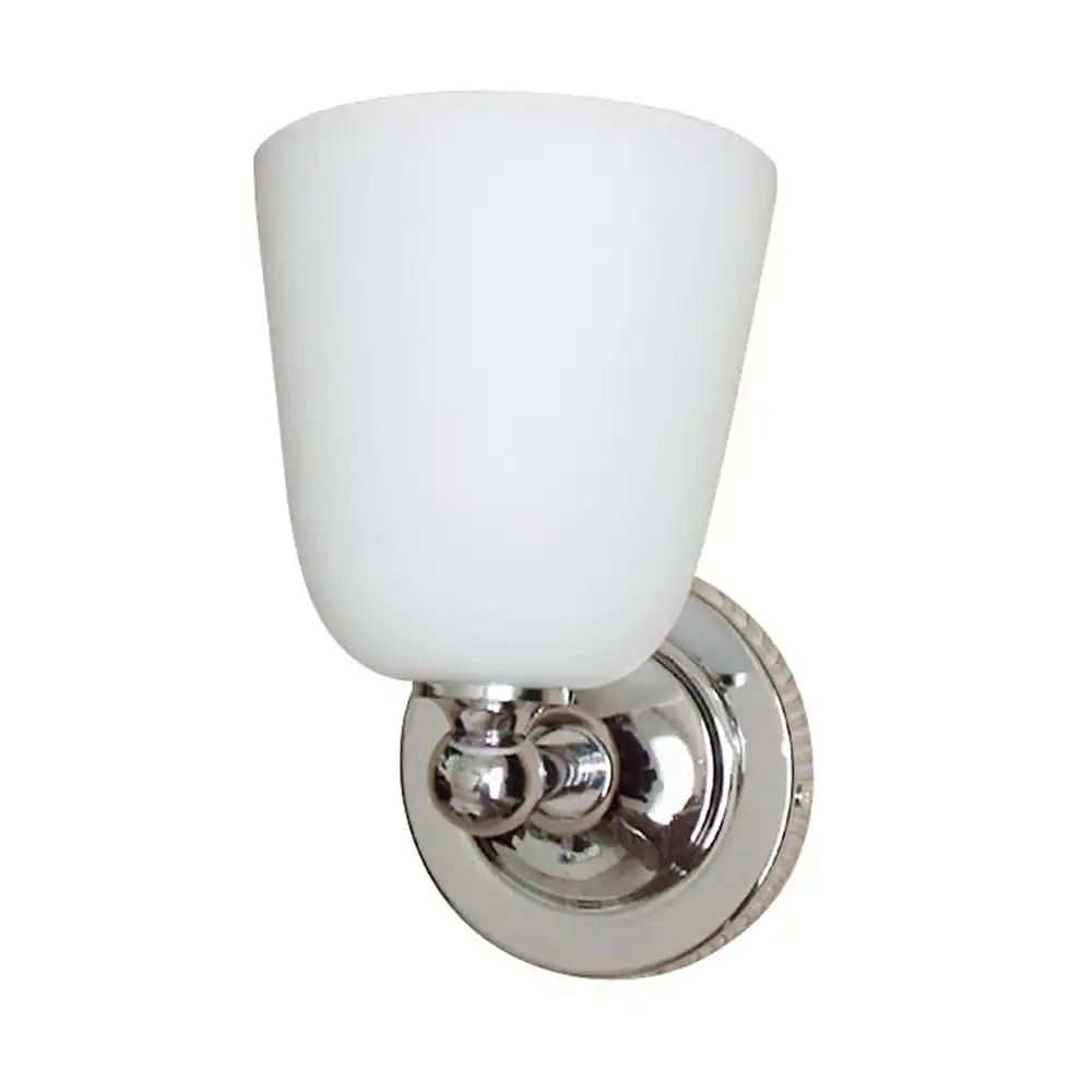 Modern Minimalist Chrome & Frosted Tapered Sconce Modern Minimalist Chrome & Frosted Tapered Sconce