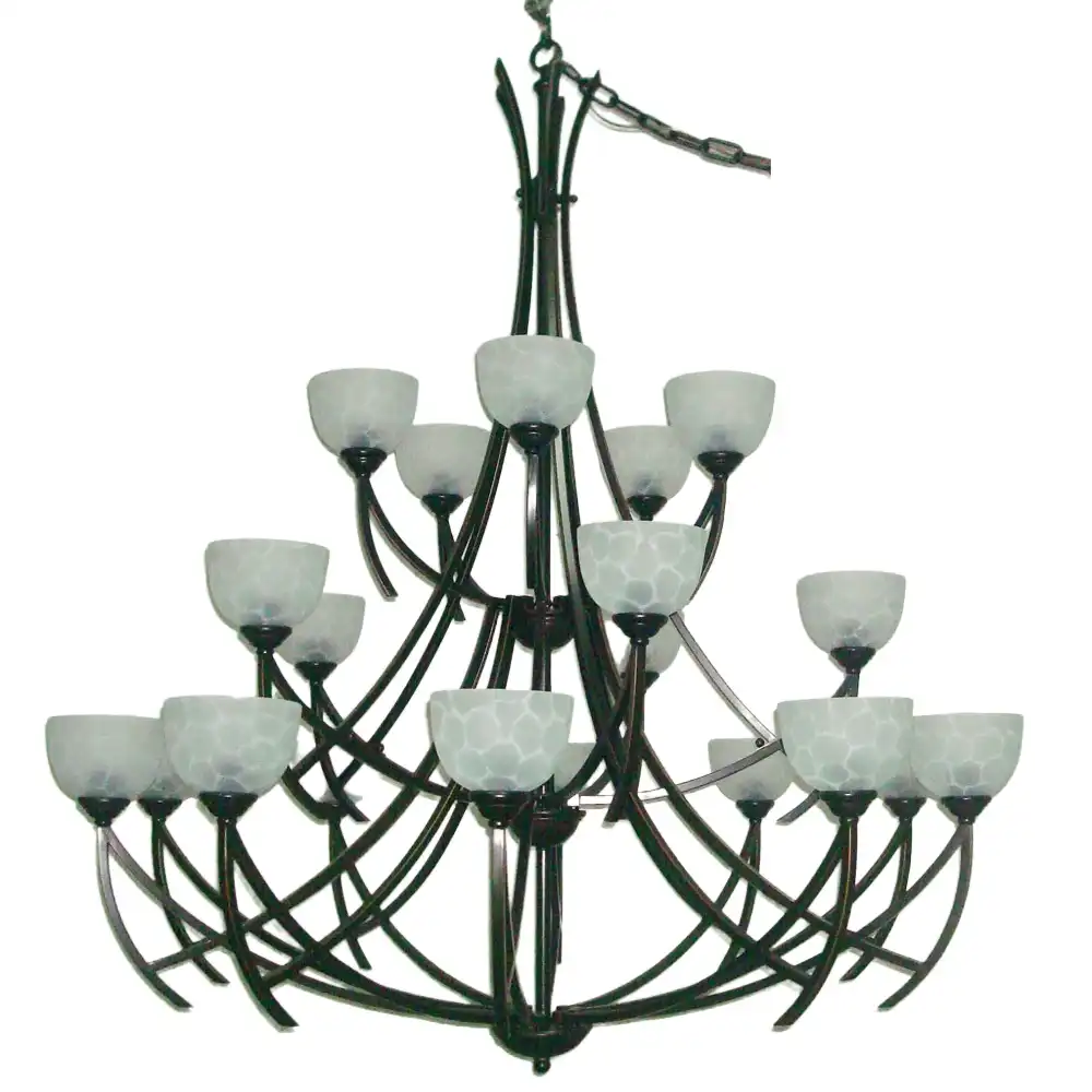 Orion 3-Tier 20-Light Chandelier in Oil Rubbed Bronze with Frosted Glass Shades 2 Orion 3-Tier 20-Light Chandelier in Oil Rubbed Bronze with Frosted Glass Shades 2