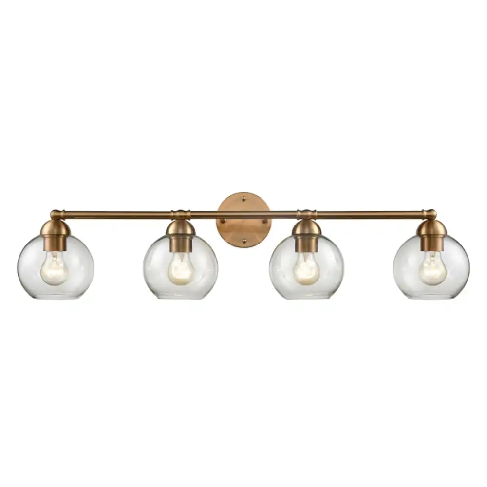 The Golden Horizon 4-Light Brass Orb Vanity Light The Golden Horizon 4-Light Brass Orb Vanity Light