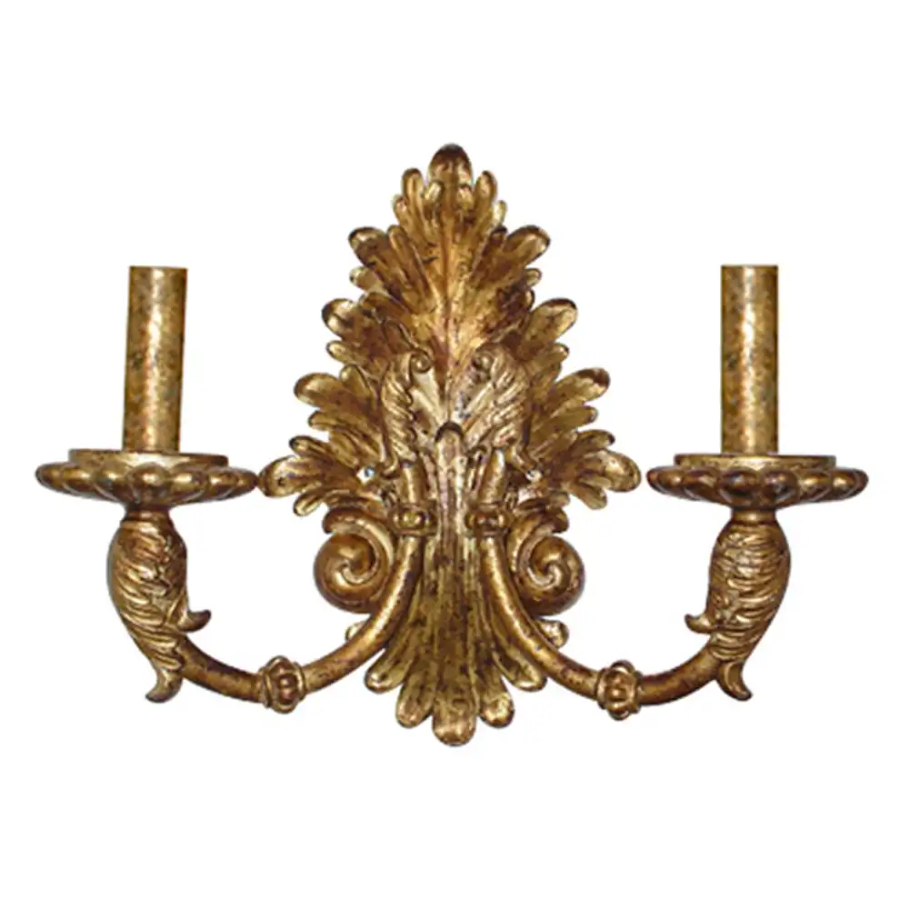 The Regal Acanthus Gilded 2-Light Wall Sconce The Regal Acanthus Gilded 2-Light Wall Sconce