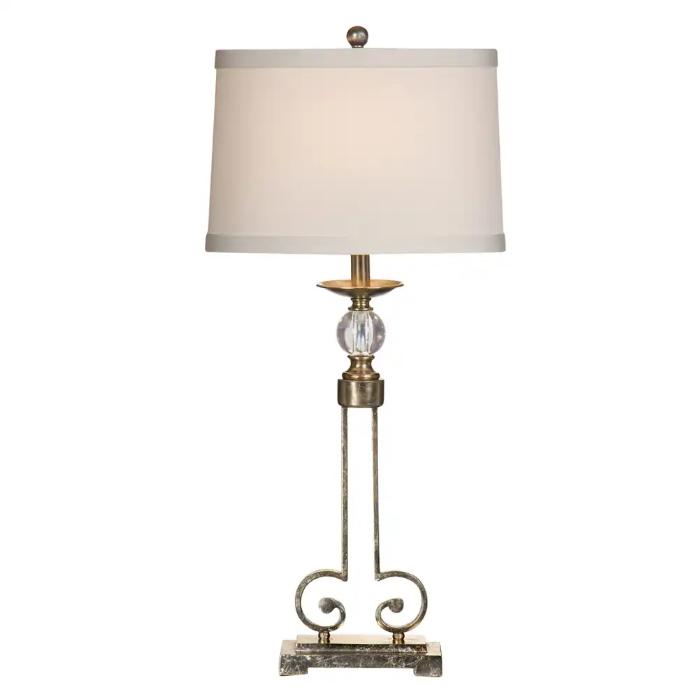 The Verona Ornate Scroll & Crystal Table Lamp The Verona Ornate Scroll & Crystal Table Lamp