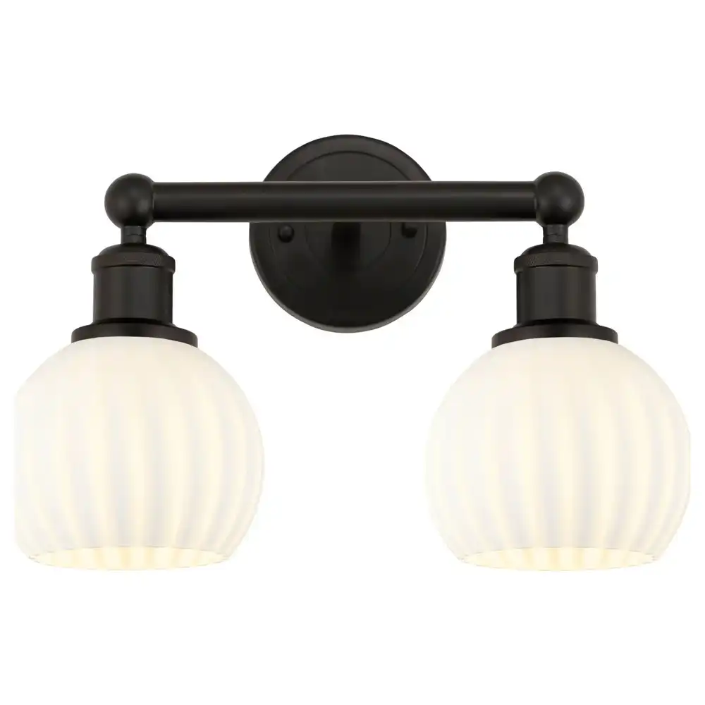 Urban Flute Matte Black & Ribbed Opal Glass Vanity Light Urban Flute Matte Black & Ribbed Opal Glass Vanity Light