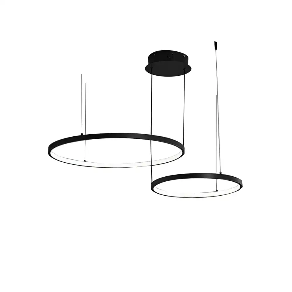 ZenRings Dual-Tier LED Pendant – Customizable Three-Color Suspension Light 2 ZenRings Dual-Tier LED Pendant – Customizable Three-Color Suspension Light 2