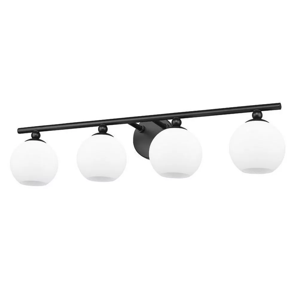 The Minimalist Orb 4-Light Matte Black Vanity Light 1 The Minimalist Orb 4-Light Matte Black Vanity Light 1
