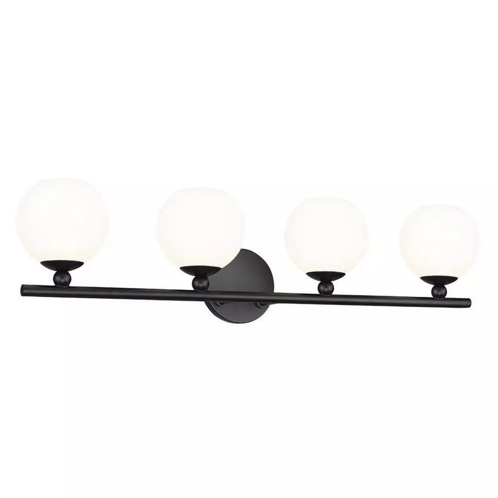 The Minimalist Orb 4-Light Matte Black Vanity Light 2 The Minimalist Orb 4-Light Matte Black Vanity Light 2