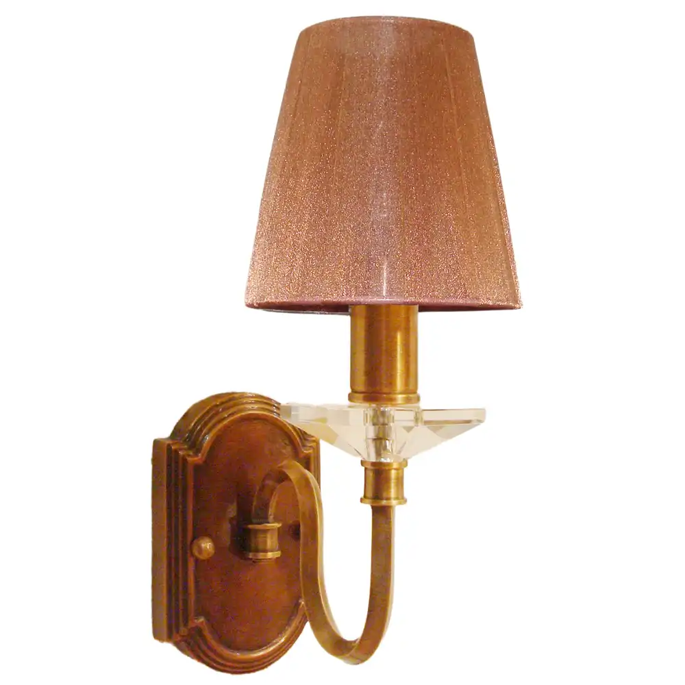 Bronze & Crystal Luxe 1-Light Wall Sconce with Sparkle Copper Shade Bronze & Crystal Luxe 1-Light Wall Sconce with Sparkle Copper Shade
