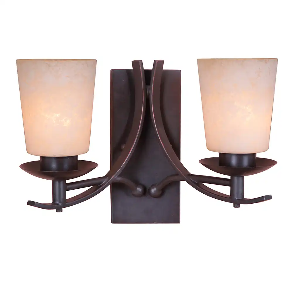 Classic Arch Bronze 2-Light Vanity Sconce with Candelabra Bulbs Classic Arch Bronze 2-Light Vanity Sconce with Candelabra Bulbs