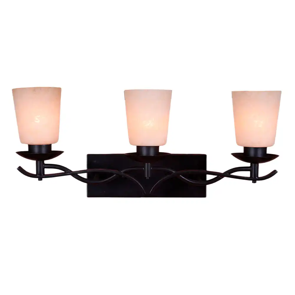 Classic Arch Bronze 3-Light Vanity Sconce with Candelabra Bulbs Classic Arch Bronze 3-Light Vanity Sconce with Candelabra Bulbs