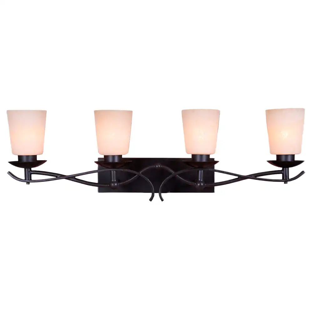 Classic Arch Bronze 4-Light Vanity Sconce with Candelabra Bulbs Classic Arch Bronze 4-Light Vanity Sconce with Candelabra Bulbs