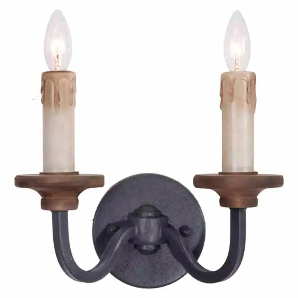 The Country Forge Double Candle Wall Sconce The Country Forge Double Candle Wall Sconce
