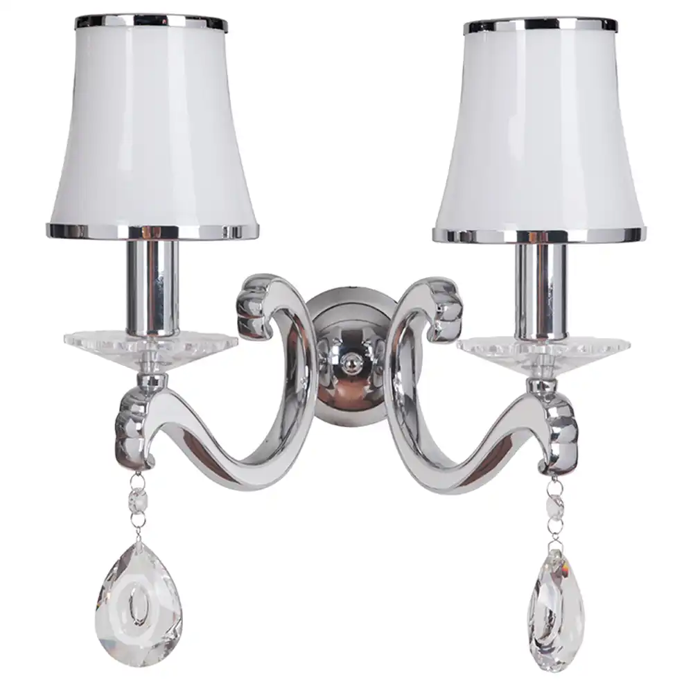 The Crystal Embrace Glamorous 2-Light Sconce The Crystal Embrace Glamorous 2-Light Sconce