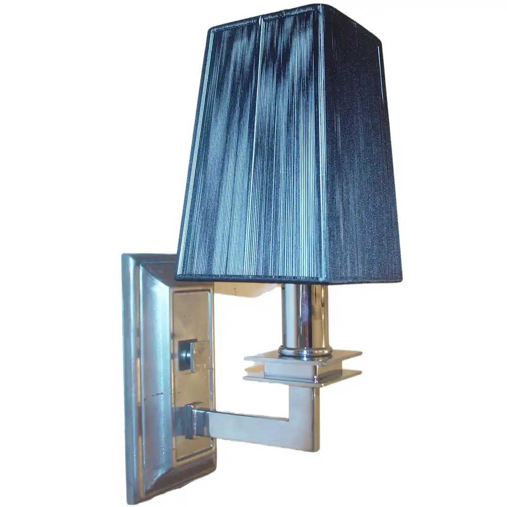 Urban Chic Chrome 1-Light Wall Sconce with Black String Shade Urban Chic Chrome 1-Light Wall Sconce with Black String Shade