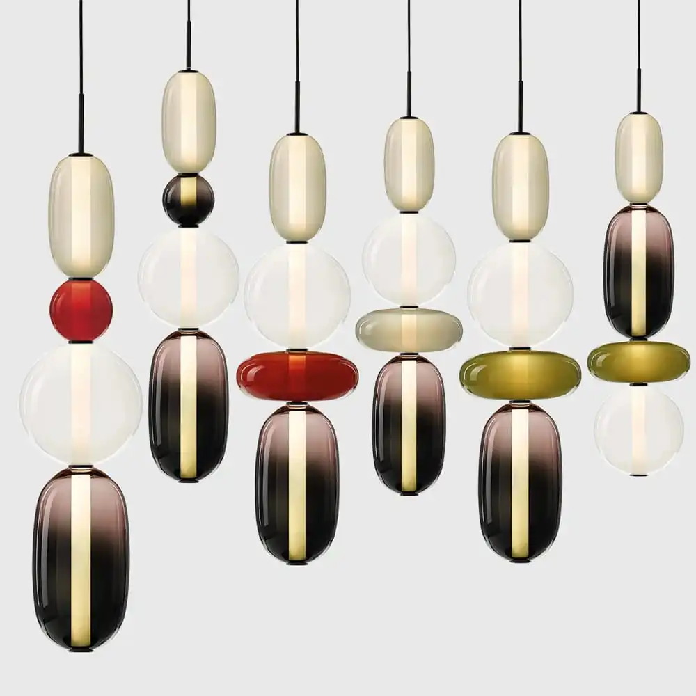 Vivid Cascade Pendant – Customizable Stacked Glass LED Chandelier 2 Vivid Cascade Pendant – Customizable Stacked Glass LED Chandelier 2