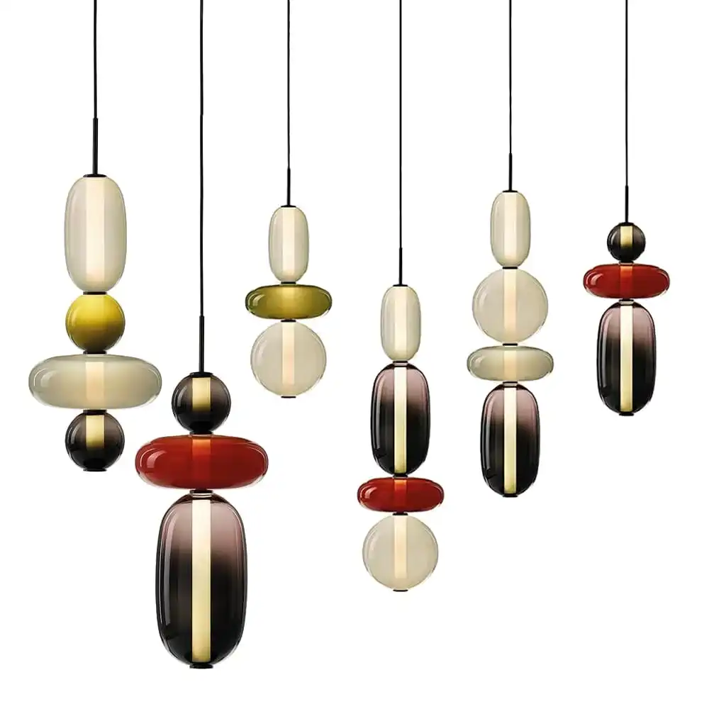 Vivid Cascade Pendant – Customizable Stacked Glass LED Chandelier 3 Vivid Cascade Pendant – Customizable Stacked Glass LED Chandelier 3