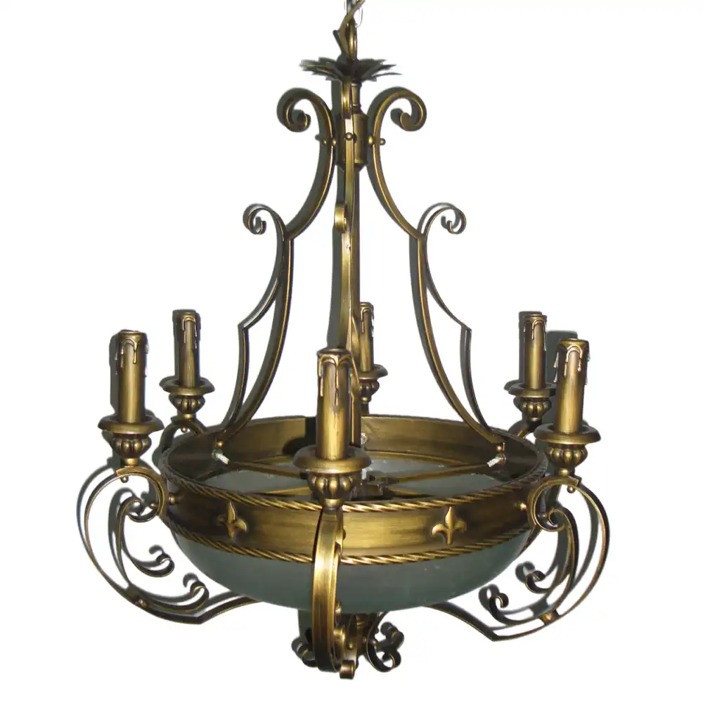 AuroraLeaf – 9-Light Satin Gold Brass Pendant with Frosted Glass & Candle Accents 2 AuroraLeaf – 9-Light Satin Gold Brass Pendant with Frosted Glass & Candle Accents 2