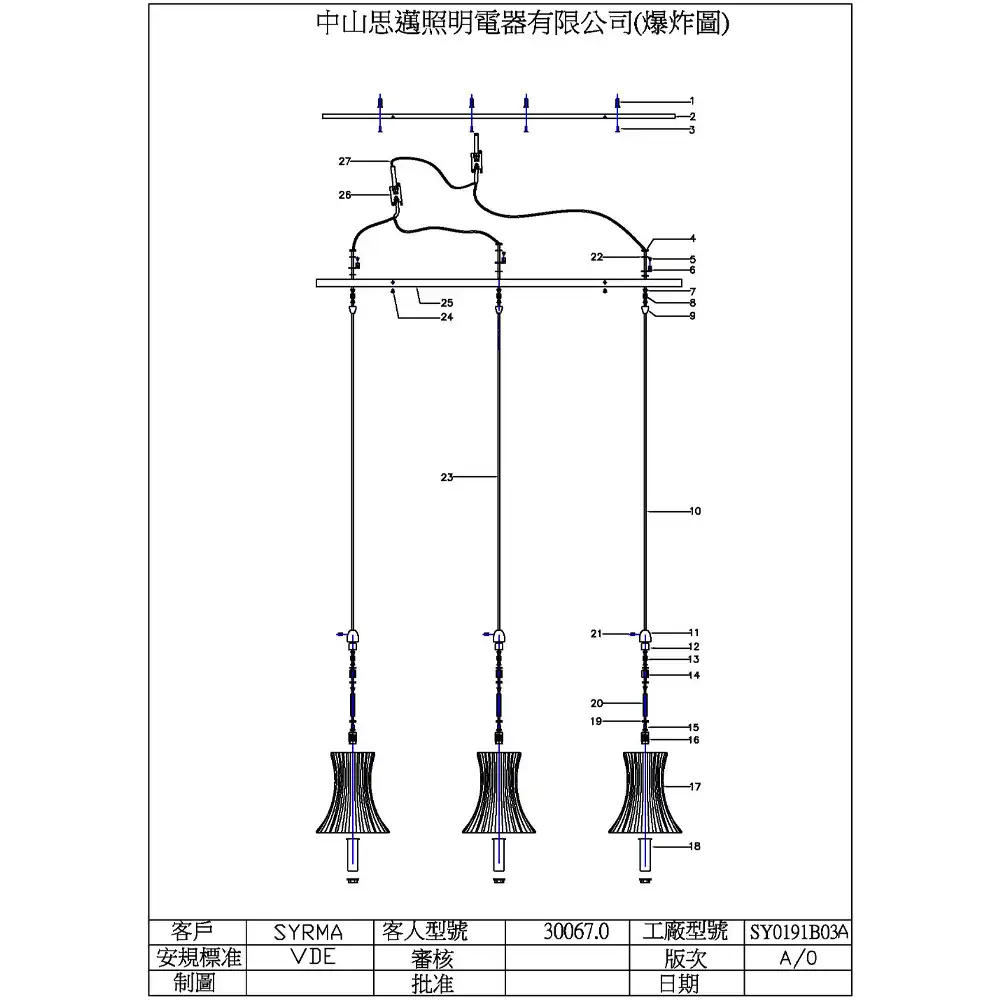3-Light Linear Pendant with Frosted Fluted Glass Shades and Satin Nickel Finish 2 3-Light Linear Pendant with Frosted Fluted Glass Shades and Satin Nickel Finish 2
