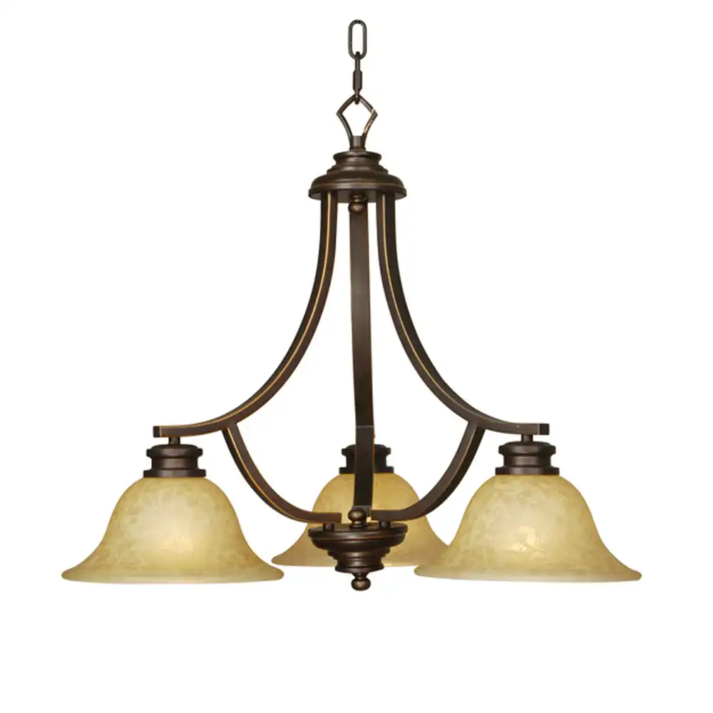 3-Light Oil Rubbed Bronze Pendant with Handcrafted Amber Glass Shades 1 3-Light Oil Rubbed Bronze Pendant with Handcrafted Amber Glass Shades 1