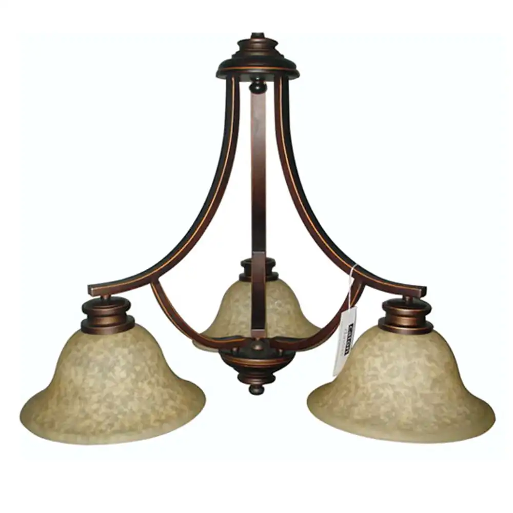 3-Light Oil Rubbed Bronze Pendant with Handcrafted Amber Glass Shades 2 3-Light Oil Rubbed Bronze Pendant with Handcrafted Amber Glass Shades 2