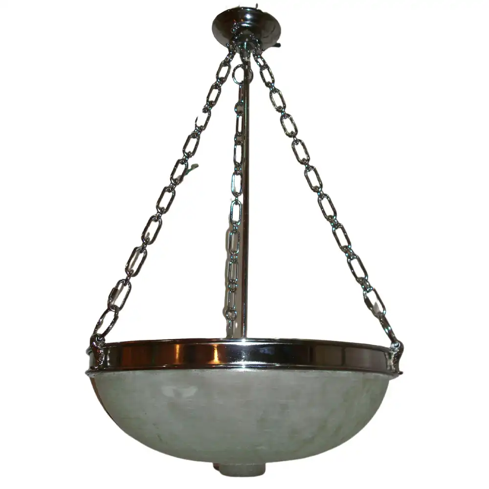 Chrome 4-Light Pendant with Alabaster Frosted Glass Shade 1 Chrome 4-Light Pendant with Alabaster Frosted Glass Shade 1