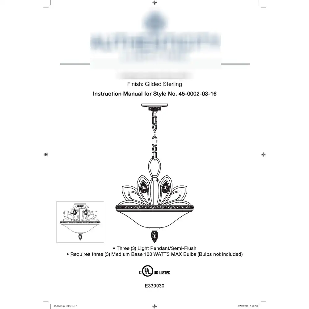 Regal Lotus 3-Light Gilded Sterling Chandelier 2 Regal Lotus 3-Light Gilded Sterling Chandelier 2