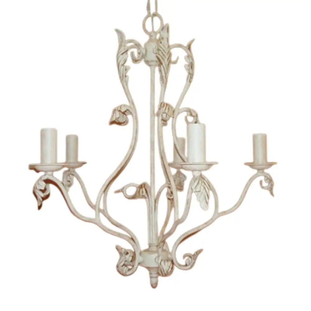 Adele 5-Light Chandelier in Distressed Antique White Finish Adele 5-Light Chandelier in Distressed Antique White Finish