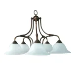 Artisan Bronze 5-Light Chandelier with Alabaster Glass Shades 1