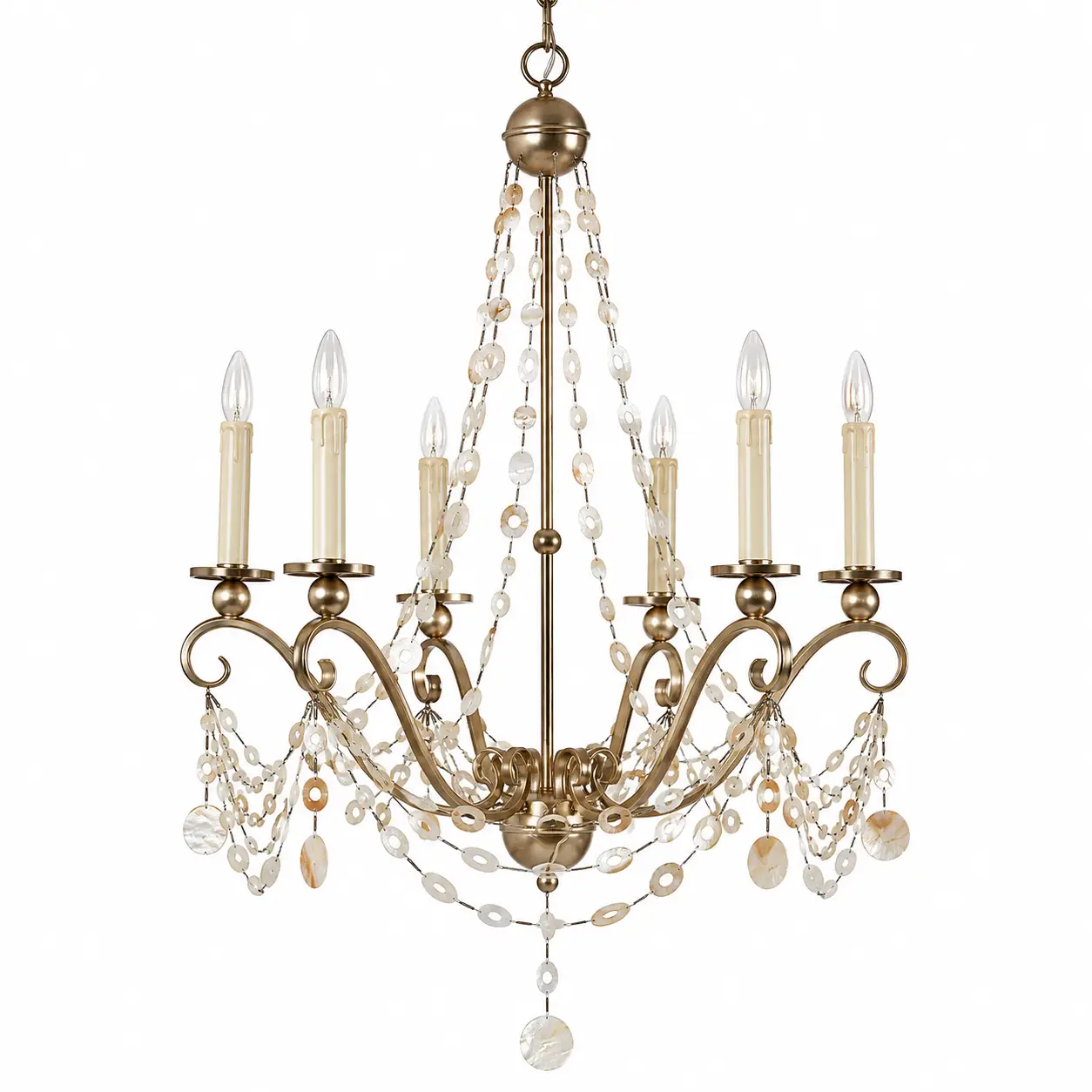 Champagne-Gold-6-Light-Chandelier-with-Mother-of-Pearl-Accents-1