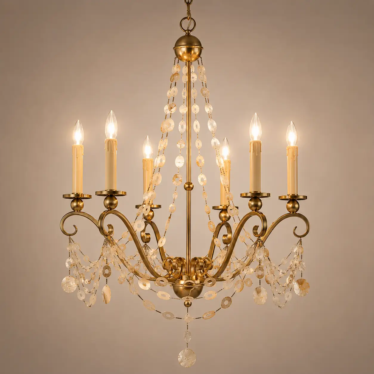 Champagne-Gold-6-Light-Chandelier-with-Mother-of-Pearl-Accents-3 Champagne-Gold-6-Light-Chandelier-with-Mother-of-Pearl-Accents-3