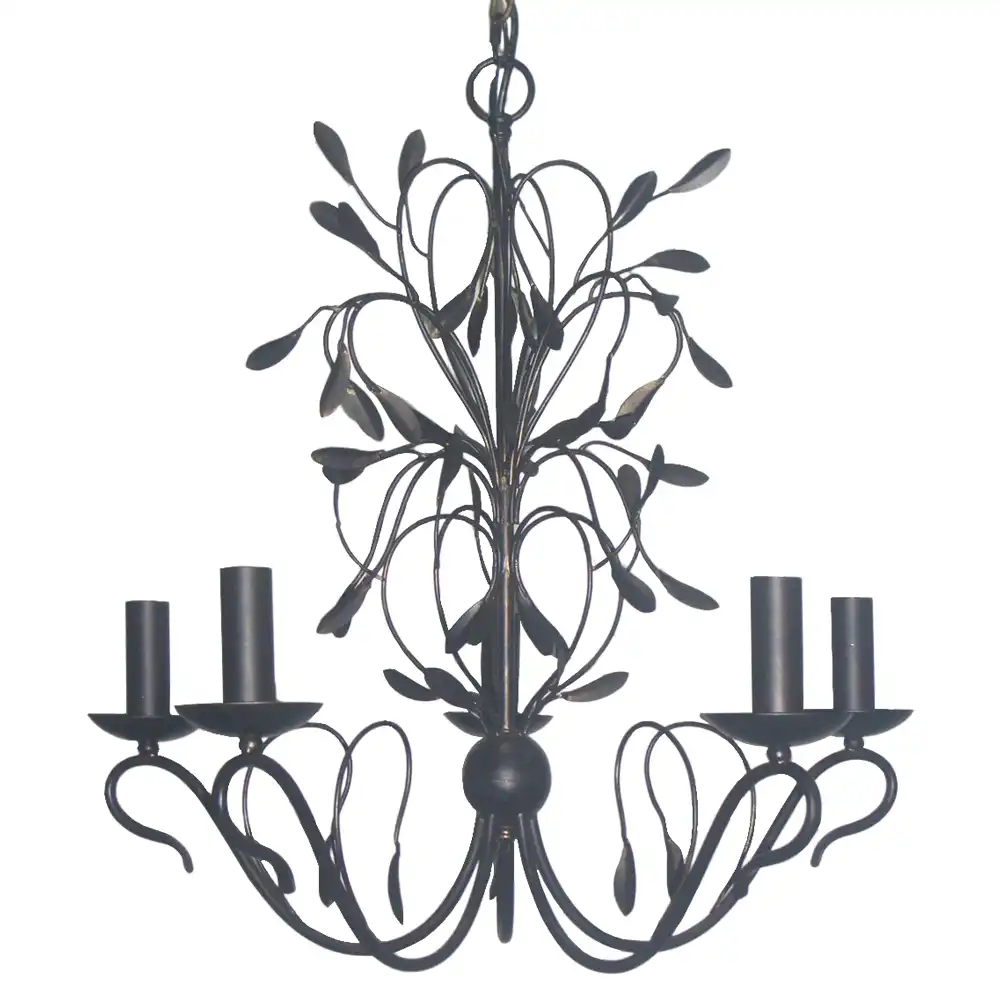 Floria 5-Light Handcrafted Wrought Iron Chandelier Floria 5-Light Handcrafted Wrought Iron Chandelier