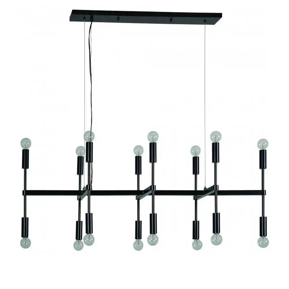 Metropolis Grid 16-Light Grand Linear Chandelier Metropolis Grid 16-Light Grand Linear Chandelier
