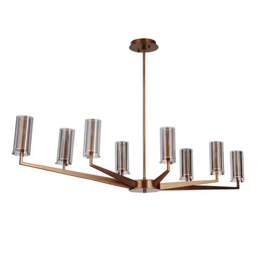 Radiant Spoke Modern 8-Light Chandelier with Textured Glass 2 Radiant Spoke Modern 8-Light Chandelier with Textured Glass 2