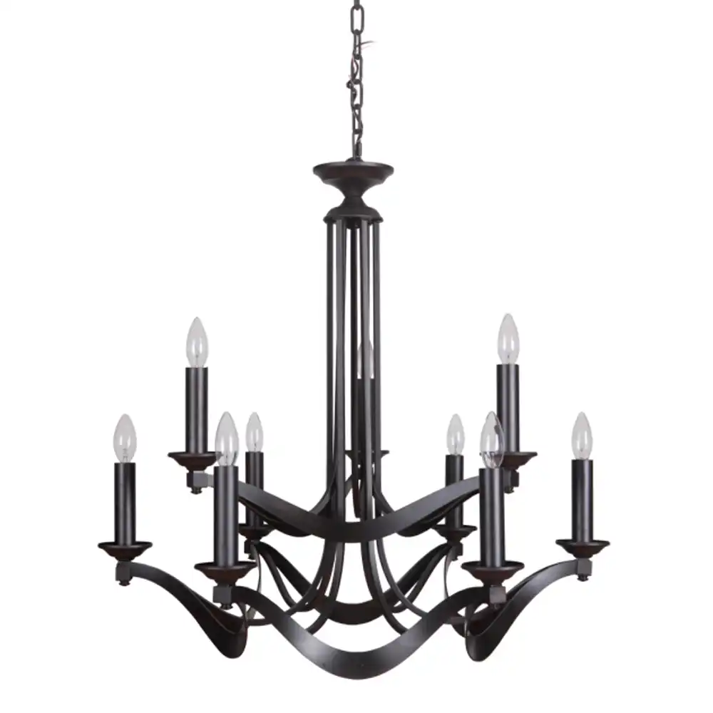 The Curated Forge 9-Light Two-Tier Architectural Chandelier The Curated Forge 9-Light Two-Tier Architectural Chandelier