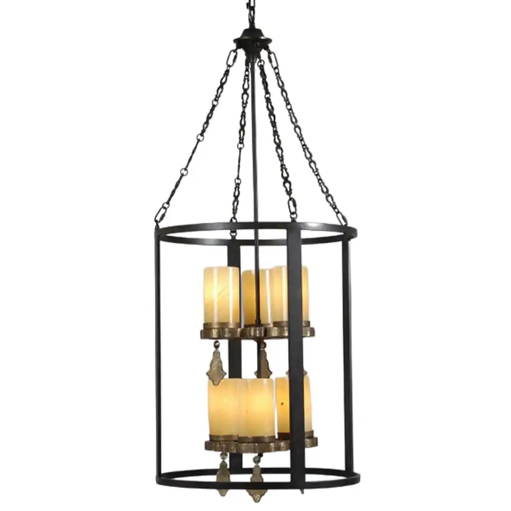 The Forge & Flame 2-Tier 6-Light Lantern Chandelier The Forge & Flame 2-Tier 6-Light Lantern Chandelier