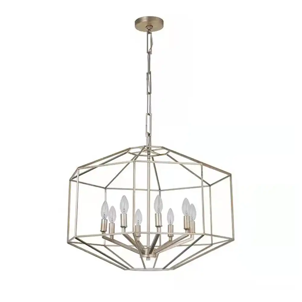 The Geometric Meridian Modern Glam 8-Light Chandelier The Geometric Meridian Modern Glam 8-Light Chandelier