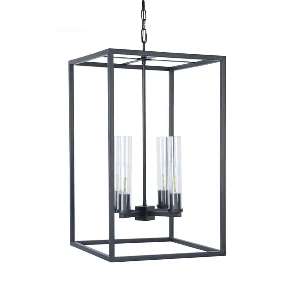 The Industrial Cage Fluted Column 4-Light Pendant The Industrial Cage Fluted Column 4-Light Pendant