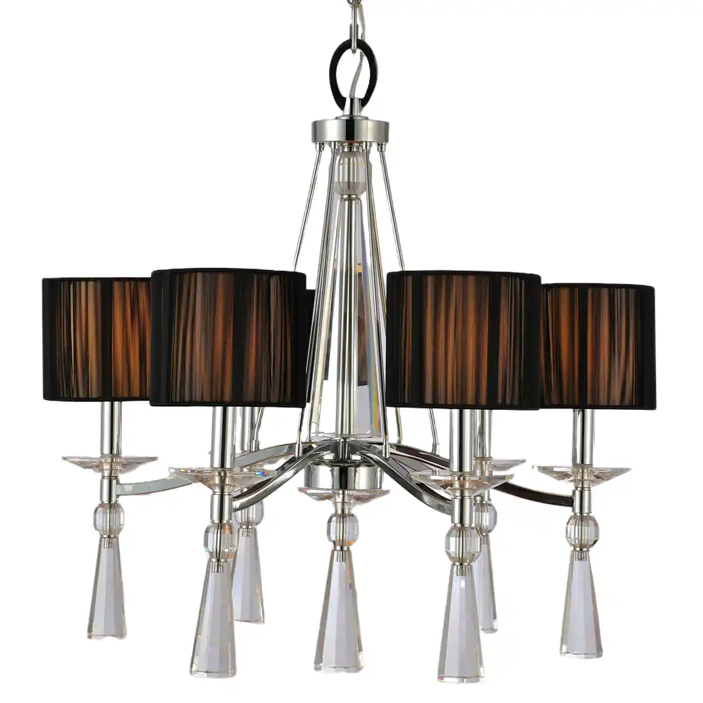 The Onyx Glow 6-Light Modern Shade Chandelier The Onyx Glow 6-Light Modern Shade Chandelier