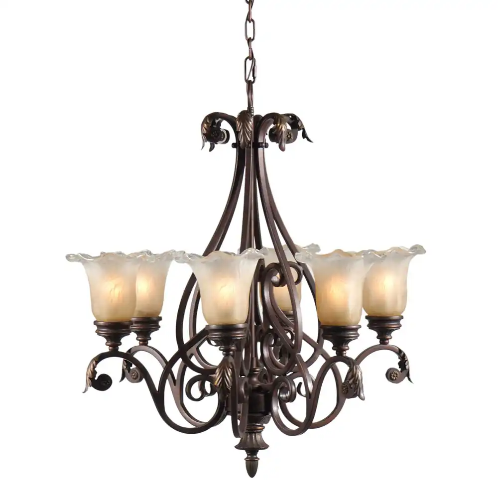 The Tuscan Heirloom 6-Light Scroll Chandelier The Tuscan Heirloom 6-Light Scroll Chandelier