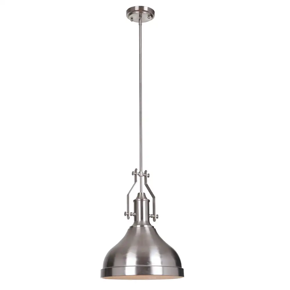 The Urban Industrial 1-Light Wide Dome Pendant – Brushed Stainless Steel The Urban Industrial 1-Light Wide Dome Pendant – Brushed Stainless Steel
