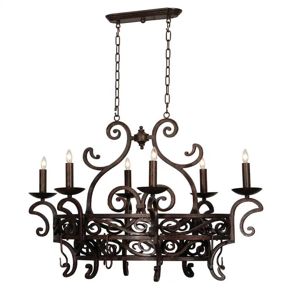 Venezia 6-Light Handcrafted Artisan Bronze with Gold Pendant Light 1 Venezia 6-Light Handcrafted Artisan Bronze with Gold Pendant Light 1