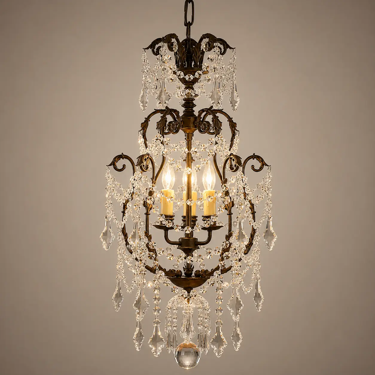 3-Light-Victorian-Bloom-Crystal-Bronzed-Chandelier-3 3-Light-Victorian-Bloom-Crystal-Bronzed-Chandelier-3