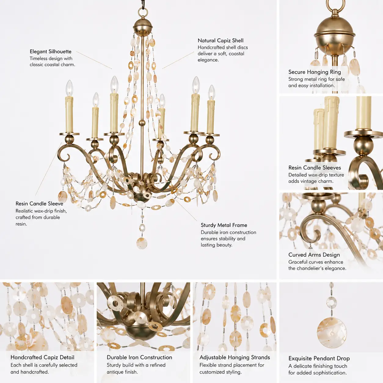 6-Light-Seaside-Elegance-Capiz-Chandelier-2 6-Light-Seaside-Elegance-Capiz-Chandelier-2