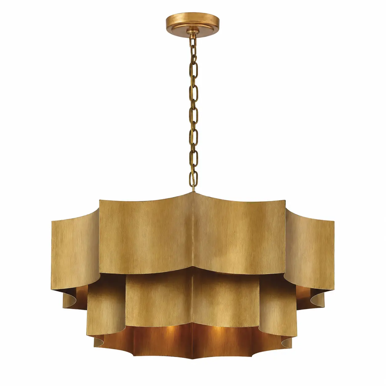 Archevelle-Tiered-Pendant-Custom-Gold-Patina-Scalloped-Drum-Chandelier-1 Archevelle-Tiered-Pendant-Custom-Gold-Patina-Scalloped-Drum-Chandelier-1