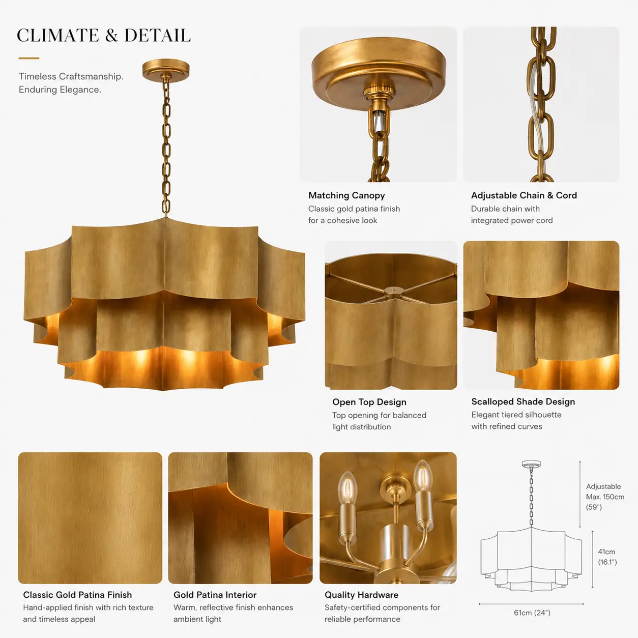 Archevelle-Tiered-Pendant-Custom-Gold-Patina-Scalloped-Drum-Chandelier-2 Archevelle-Tiered-Pendant-Custom-Gold-Patina-Scalloped-Drum-Chandelier-2
