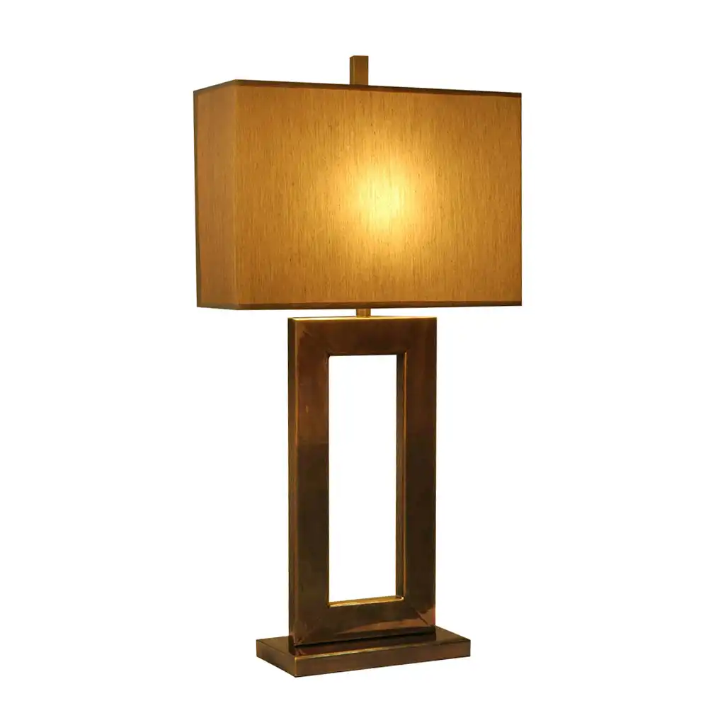 Arden Modern Geometric Table Lamp in Brushed Antique Brass Finish Arden Modern Geometric Table Lamp in Brushed Antique Brass Finish